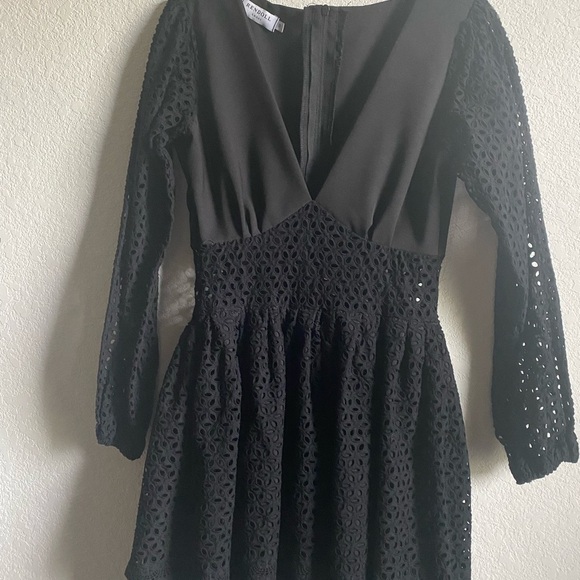 Rendoll Lagos Designer Eyelet Black Hollow Fit & Flare Whimsigoth Coquette Dress - Picture 9 of 16